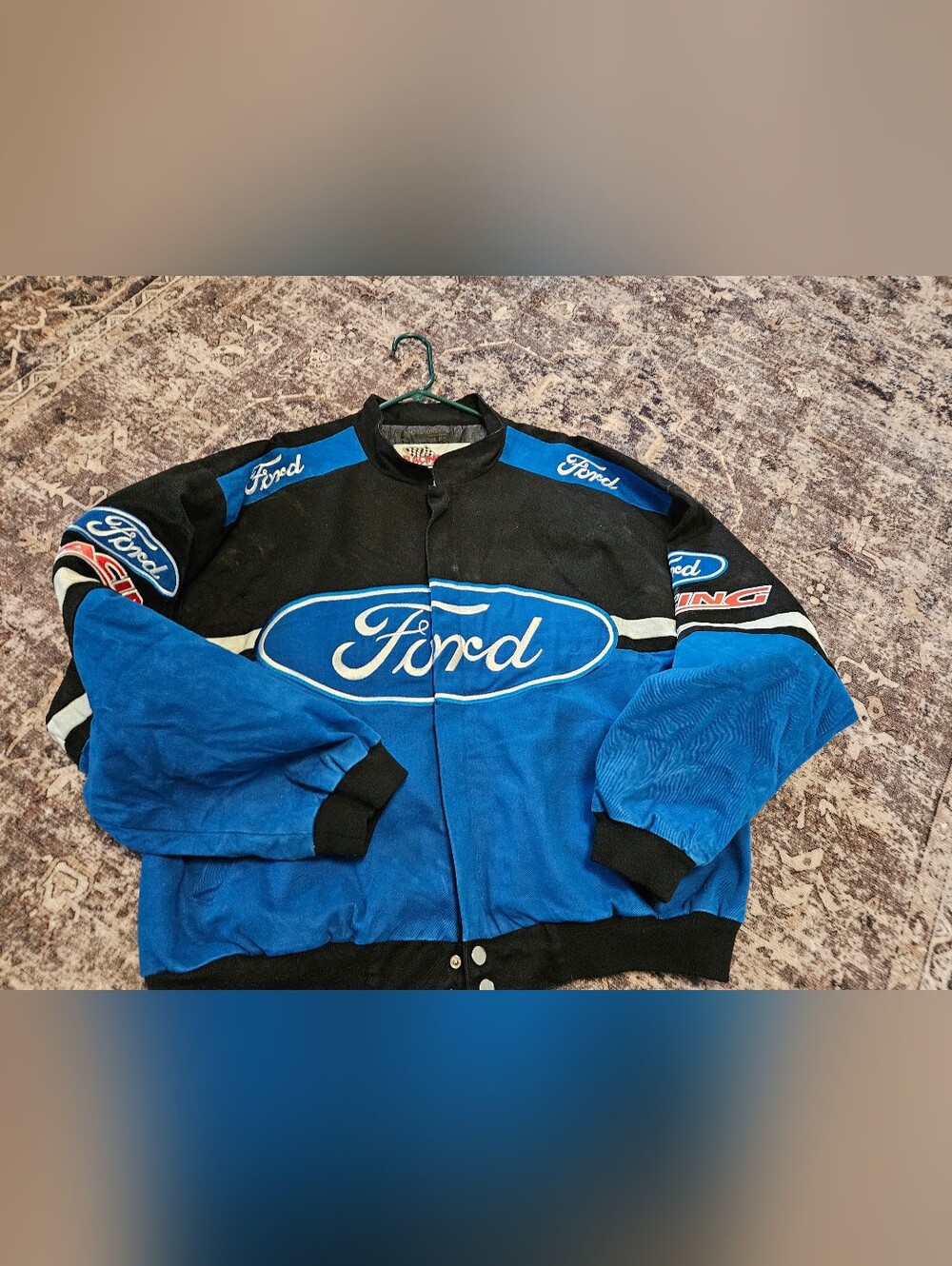Vtg 1994 Ford NASCAR RACING MENS XXL JACKET ZIPPER FLAWED